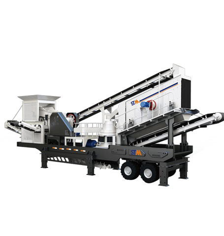 Tire-mounted crushing plant