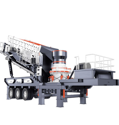 Tire-mounted crushing plant